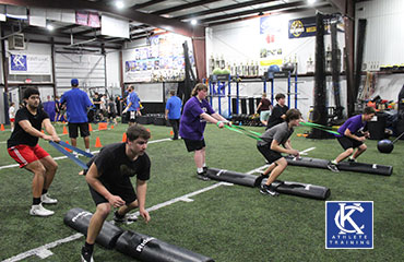 Offensive Line Football Training focuses on the techniques needed to play offensive line including center, guard and tackle. We work every class on an athlete's stance and teach a Zone Blocking Concept so we work on Power Steps, then keeping a base as we block down offensive line boards. We work on striking then progress to pass blocking techniques. This class is highly recommended for any youth player looking to be successful playing offensive line.